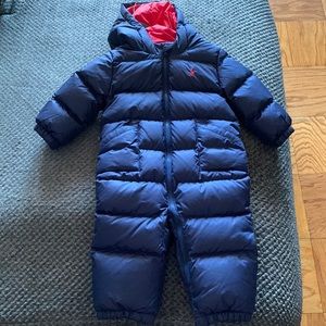 9m navy polo snow suit gently warn